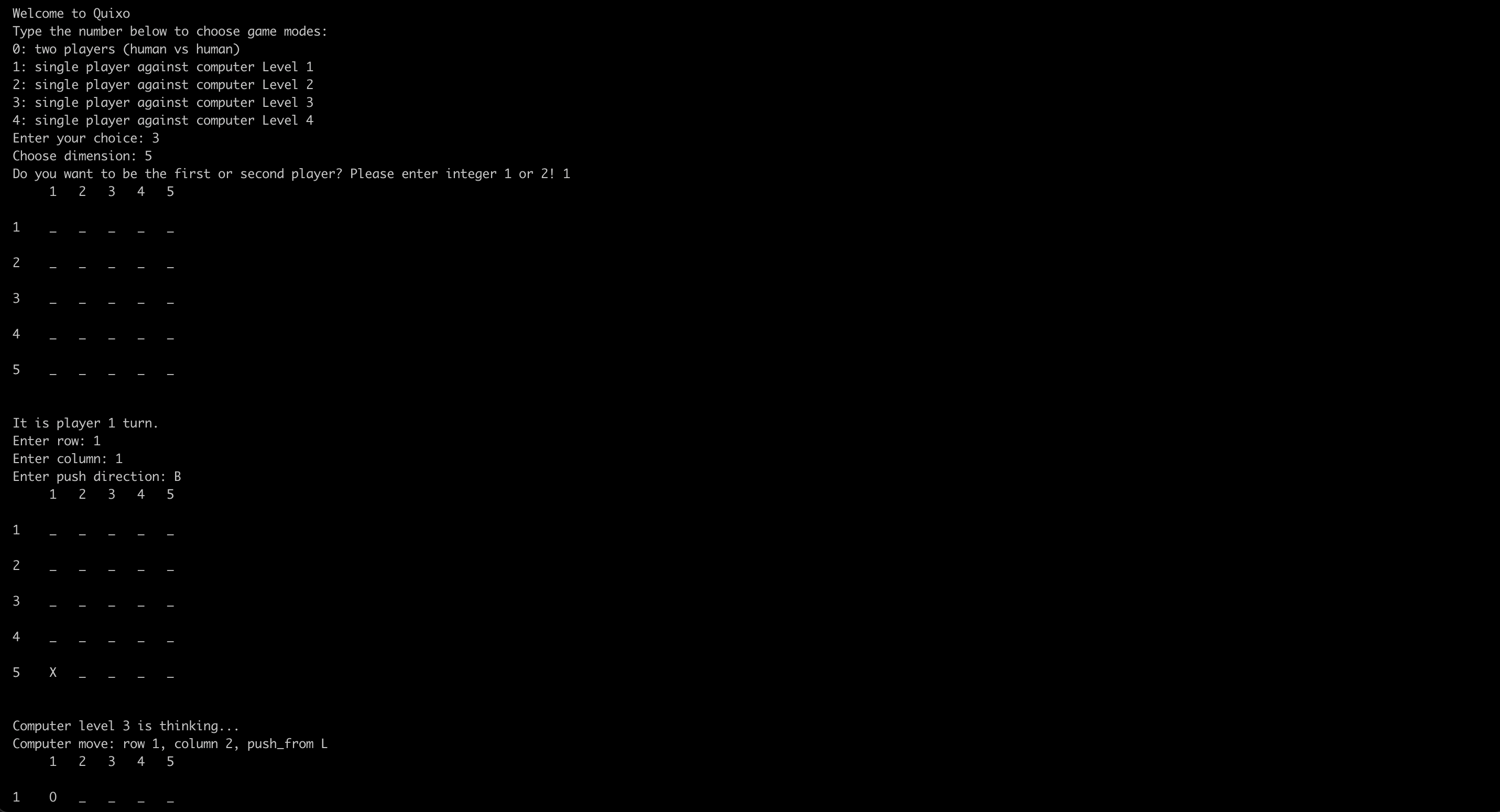 Quixo Game - PS0001 Intro to Computational Thinking