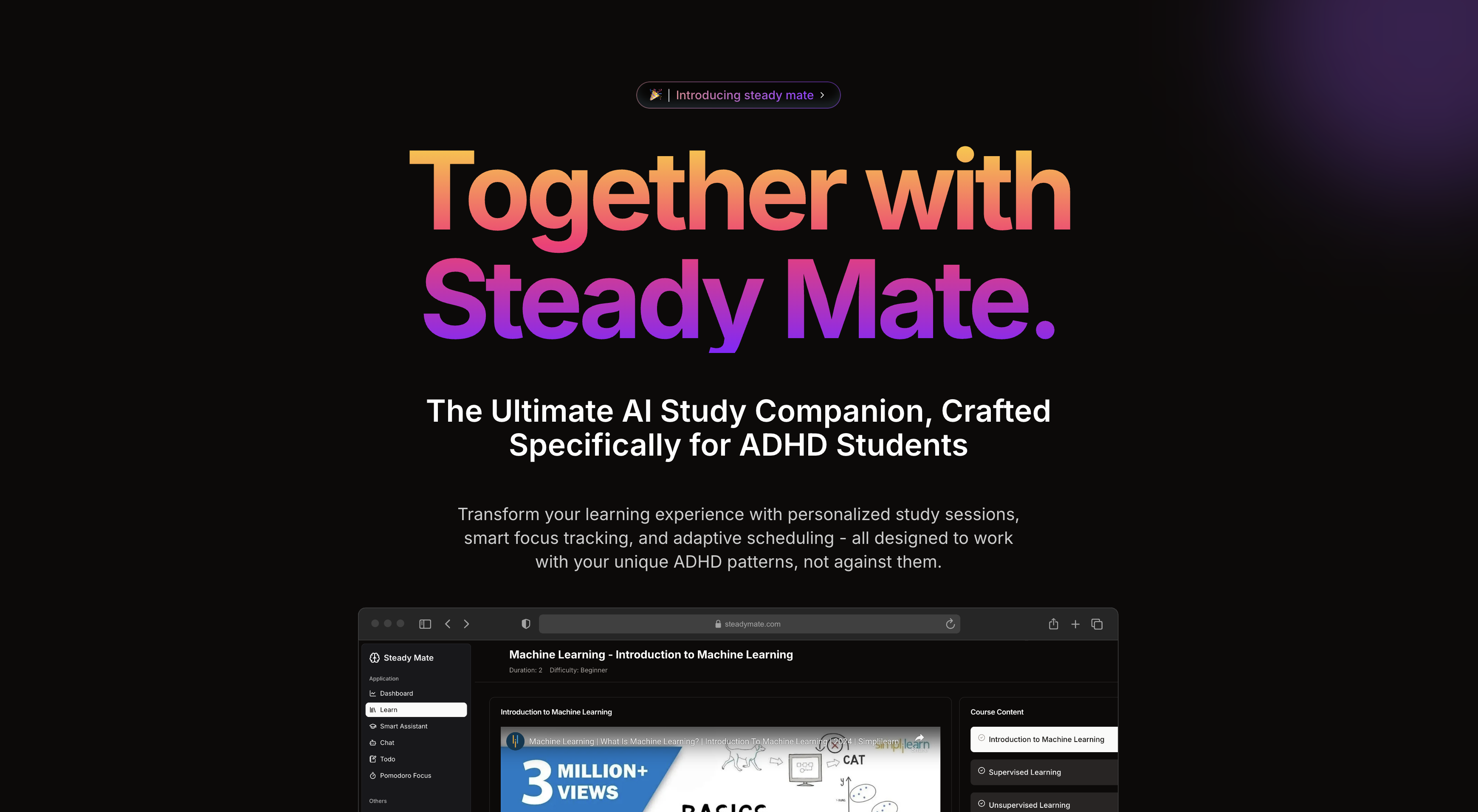 Steady Mate -- AI for ADHD Student (Final Year Project)